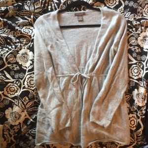 Grey angora tie sweater